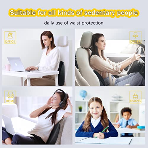 Super Snug Lumbar Support Pillow for Car, 100% Memory Foam Lumbar Pillow with Breathable Removable Cover, Ergonomic Design - Back Pillow Lumbar Support Pillow for Car Seat/Back Pain Relief(Black, Sam)