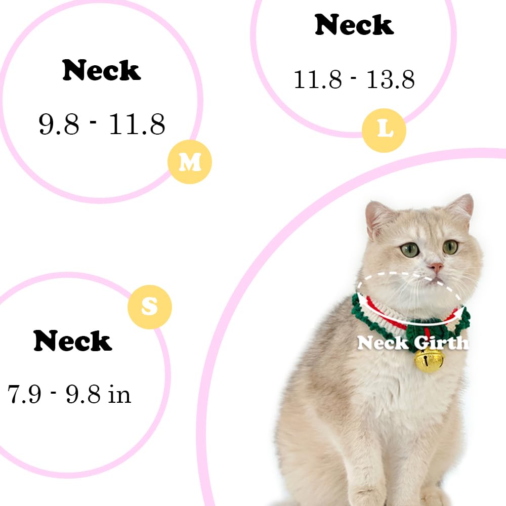 Cat Halloween Costume &Christmas Cat Collar with Bells-M
