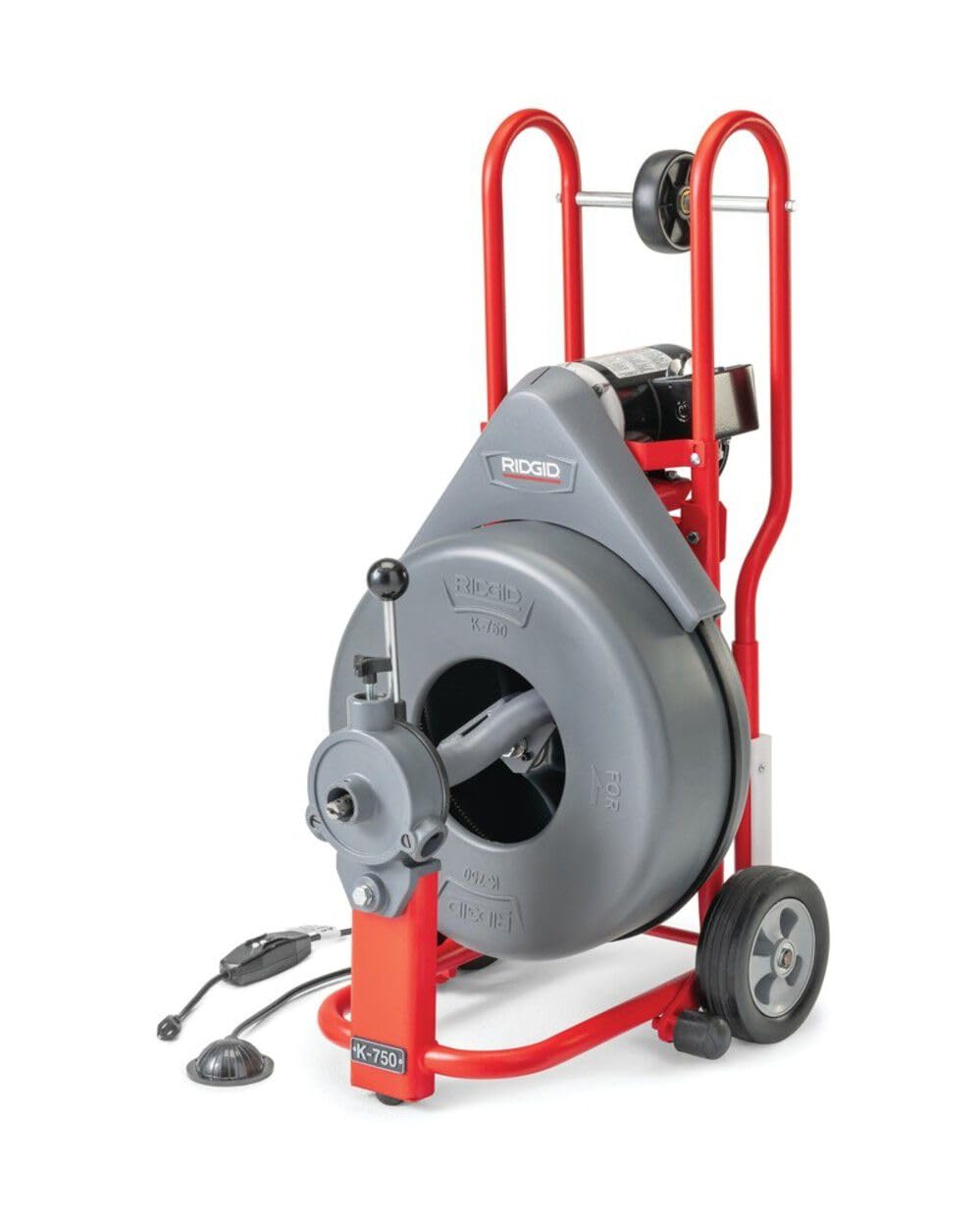 Ridgid 47047 K-750 Drum Machine with C-24 5/8 Inch x 100 Foot Drain Cleaning Cable and AUTOFEED Control, Drain Cleaning Machine