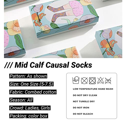 6Pairs Novelty Crew Socks Fun Dress Colorful Cute Funny Novelty Casual Cotton Crew Socks Cute Thin Dress Socks Pop Culture, Fit women Shoe Size: 6-10