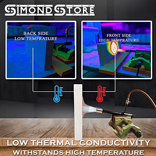 SIMOND STORE Insulating Fire Bricks - 2500F Rated 0.75" x 4.5" x 9" - Soft Fire Bricks for Forge Wood Stove Pizza Oven Fireplace Fire Pit Kiln Jewelry Soldering Heat Insulation Block - Pack of 6 Brick