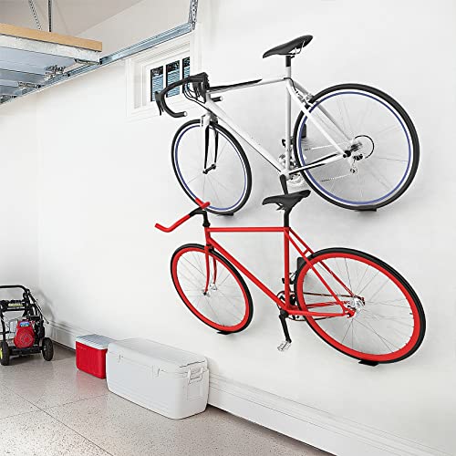 WALMANN 2 Pack Bike Pedal Hanger Wall Mount, Heavy Duty Horizontal Bike Rack for Garage Wall, Bike Display Stand for Home Holds Up to 70LBS