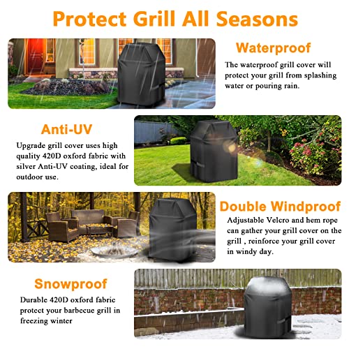 Aoretic Grill Cover, 32 inch Heavy Duty BBQ Gas Grill Cover for Outdoor Grill, Charbroil Grill Cover Barbecue Waterproof for Weber Char-Broil Monument, Dyna-glo Nexgrill,T-Spun Polyester