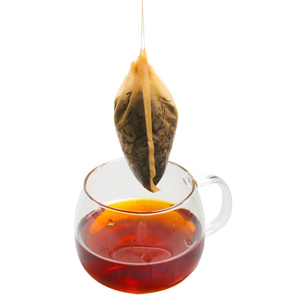 Tinkee Tea Filter bags, safe and natural material, disposable tea infuser, empty tea bag with drawstring for loose leaf tea, set of 100(3.15 x 3.94 inch ) (White)