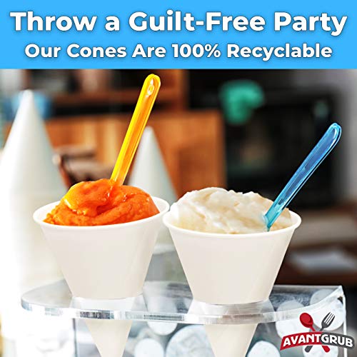 Eco Friendly Leak Proof 6 Oz Paper Cups 100pk. Perfect Snow Cone Cup for Kids Parties or Weddings. Great Paper Cup for Office Water Cooler or Sno Cone Maker Machine Accessories or Disposable Funnel.