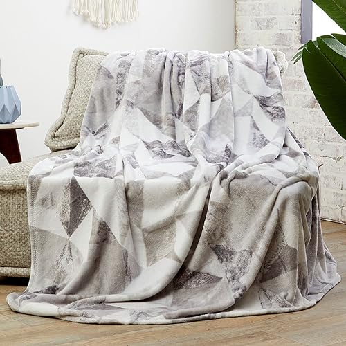 Elegant Comfort Lightweight Printed Throw Blanket- All Season, Ultra Soft, Cozy and Plush- Decorative Throw Blankets, Perfect for Lounging, 50 x 60 inches, Nayati, Throw Blanket