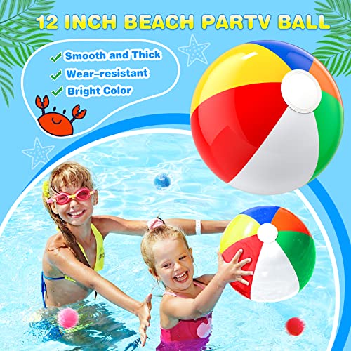 Mega Pool Party Beach Party Favors-60Pcs Party Bag Stuffers for Kids Beach Balls Bulk, Kids Sunglasses, Bubble Wands, Summer Toys for Party Supplies Birthday, Pool Beach Toys for Kids Ages 3 4 5 6 7 8