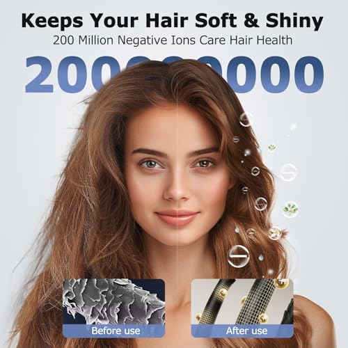 Hair Dryer, 110, 000 RPM High Speed Blow Dryer for Fast Drying, Negative Ionic Hair Dryer for Hair Care, HD Display, 360° Rotating Magnetic Nozzle, Low Noise Hair Dryer for Home and Travel