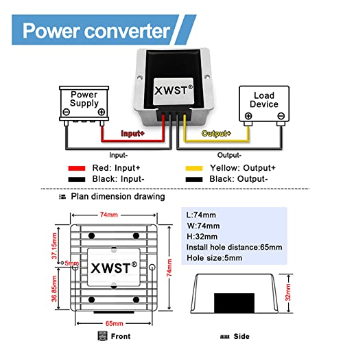 XWST DC DC Converter Reducer 20-90v 24v 36v 48v 60v 72v to 12v DC Converter Step Down Buck 10A 12v dc Voltage Regulator for Golf Cart Car Device (XW-2090-12-10A)…