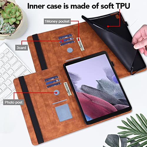 VODEFOX Case for Samsung Galaxy Tab S6 Lite,PU Leather Flip Flower Case with Card Solt Protective Cover for Samsung Galaxy Tab S6 Lite Tablet 10.4 inch 2024/2022 / 2020 - Brown