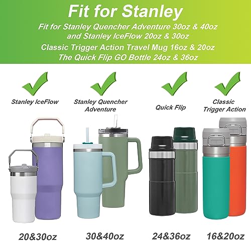 AIERSA 2Pcs Silicone Boot Sleeve for Stanley Quencher 40oz 30oz Tumbler with Handle,for IceFlow 20oz 30oz,Protective Water Bottle Bottom Bumper Cover for Stanley Cup Accessories, Christams Gifts