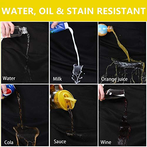 3 Pack Waist Apron - Server Aprons With 3 Pockets - Water & Oil Resistant Waitress Apron - Black Half Aprons for Women Servers - 12 Inch