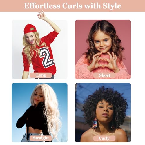 Heatless Curls Overnight, 70'' Velvet Hair Curlers for Long Hair, No Heat Hair Rollers - Black