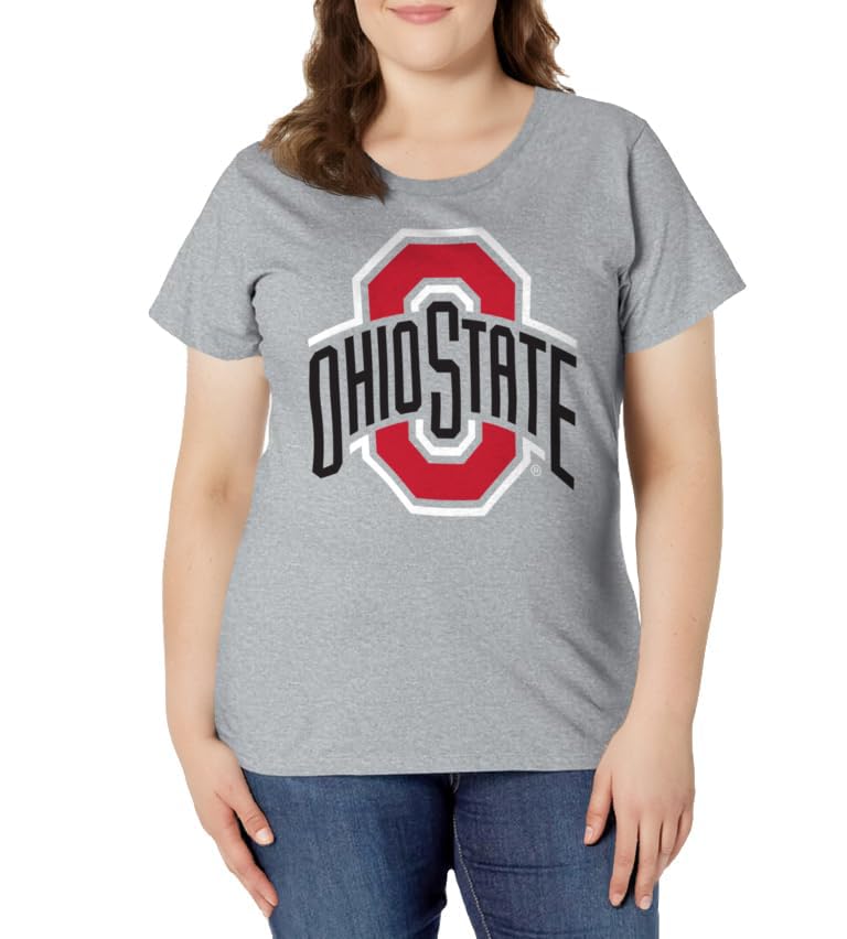 Ohio State Buckeyes Womens Icon Logo Gray T-Shirt