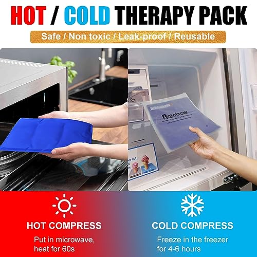RAINBOW Gel Ice Packs for Injuries Reusable, Hot Cold Therapy Ice Pack Wrap Pain Relief for Bruises, Swelling, Sprains, Flexible Large Ice Pack for Knee, Hip, Back and Shoulder (11" x 14"-Pack of 1)