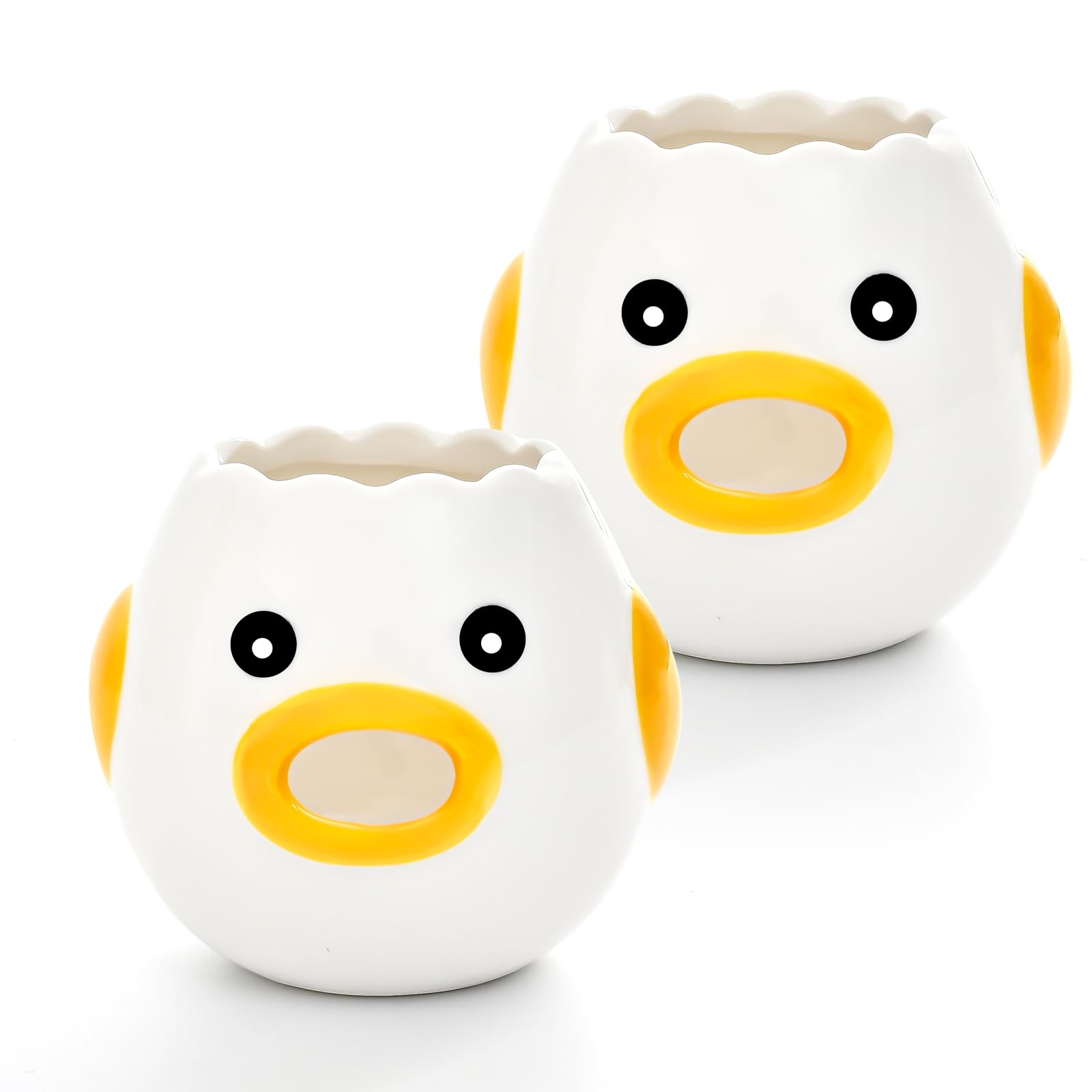 Cute Kitchen Gadgets【2 PCS】Egg Separator for Raw Eggs - Ceramic Egg White/Yolk Separator Tool, Baking Gifts for Women, Lovely Chicken Baking Supplies, Stuff, Accessories.