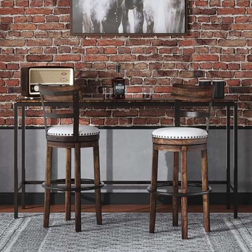 Signature Design by Ashley Valebeck 30" Farmhouse Pub Height Barstool, Brown
