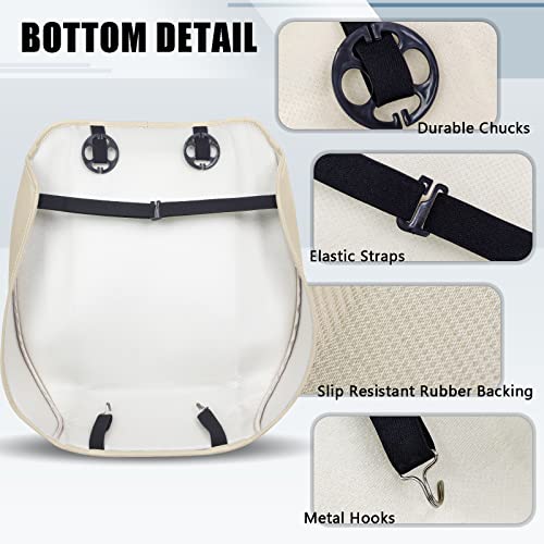 SanQing Car Seat Covers Bottom PU Leather Bottom Seat Cover for Car Front Seat Cushion Automotive Protectors Universal Fit 95% Vehicles (Beige)