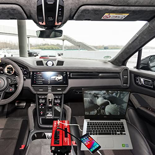MOVFFGGRM 500W Power Inverter for Vehicles,DC 12V to 110V AC,4 x 2.4A USB Ports car Plug in Adapter Outlet with 1 Cigarette Lighter Ports car Power Inverter