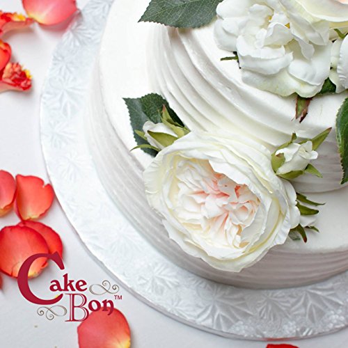 Cake Boards by Cakebon - Sturdy 1/2 Inch Thick Cake Drums - Professional Fully Wrapped Edges White 1-Pack - Cake Base Cake Boards 10 Inch Round