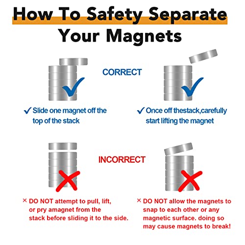 TRYMAG Refrigerator Magnets, 100 PCS Small Magnets Tiny Round Disc Magnets, Premium Brushed Nickel Office Magnets for Crafts, DIY, Whiteboard and Fridge Magnets,Silvery