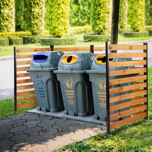 Svarog Air Conditioner Fence,Wood Fence Panels for Outside Units,Privacy Screen Fence Panels Slatted No-Dig Kit Fence Panels for Pool Equipment Enclosure Trash Can Fence Screen,38" W x 42" H,2 Panels