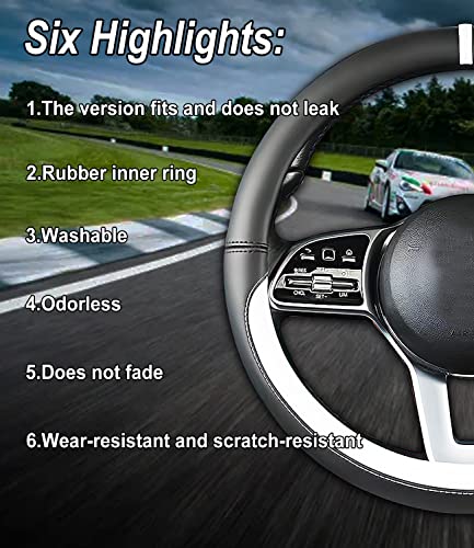 Custom fit for Lincoln Car Steering Wheel Cover, Nappa Leather Car Steering Wheel Cover Non-Slip Steering Wheel Cove-r, Designed for Lincoln Interior Accessories (Black,for Lincoln)