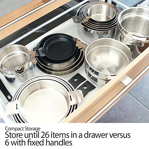 Cristel Strate Set of Handles, 7 Piece, Silver