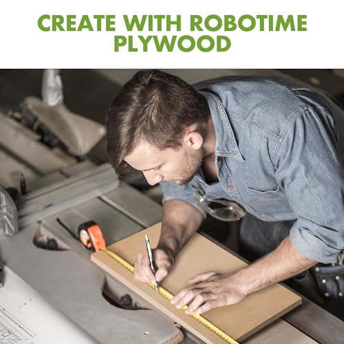 ROBOTIME 6 Pcs Basswood Sheets 12"x12"x1/8", 3mm Basswood for Laser Cutting, 1/8 Plywood Thin Wood Sheets for Craft Projects Hobby Wood