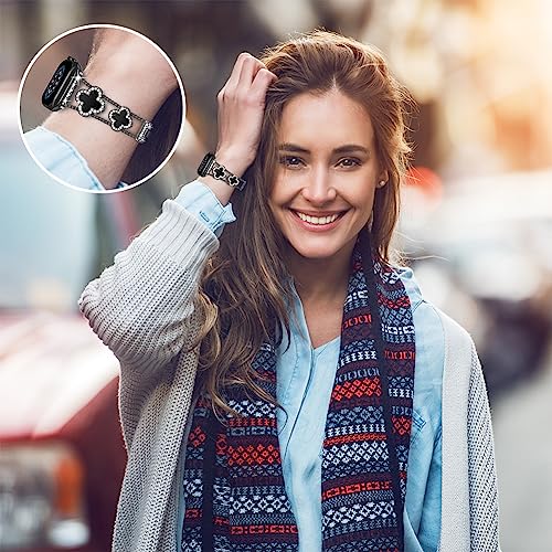Musk-MSKR Gold Black Women's Watch Band - For Apple Watch Series 10/9/8/7/6/5/4/3/2/1SE/Ultra Women's Watch Bands, Compatible with Apple Watch 38mm 40mm 41mm Band