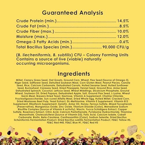 Kaytee Fiesta Parakeet Food, Nutritious and Fun Blend, Supports Skin, Feather, Digestion, Brain and Heart Health, 4.5 pounds
