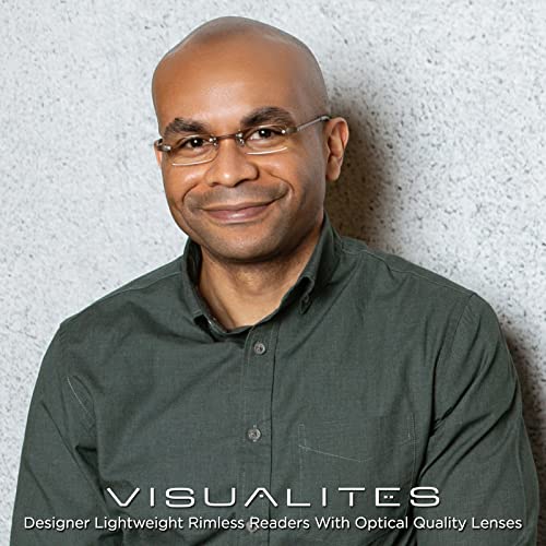 Visualites 1 Grey Matrix 1.50 Power Lightweight Rimless Reading Glasses For Men and Women