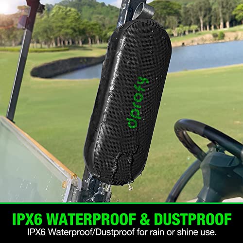 Dprofy New Play 2 Rounds of Golf, Magnetic Bluetooth Golf Speaker Golf Cart Speaker, Stereo Sound Portable Pro Wireless Waterproof Speaker with Rich Bass, Golf Accessories Golf Gifts (with Light)