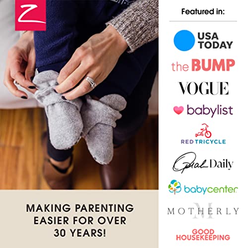 Zutano Unisex Fleece Baby Booties with Organic Cotton Lining, Newborn Essentials, True Navy Furry, 6 Months