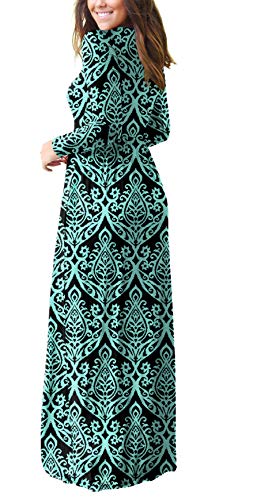 VIISHOW Women's Long Sleeve Loose Plain Maxi Dresses Casual Long Dresses with Pockets(F White Stripes,Meduim)