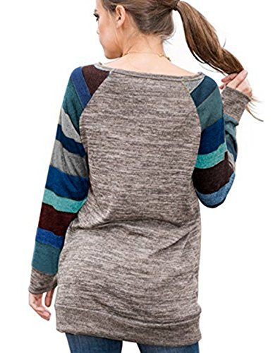 HARHAY 2023 Women's Cotton Knitted Long Sleeve Lightweight Tunic Sweatshirt Tops B-Army Green M
