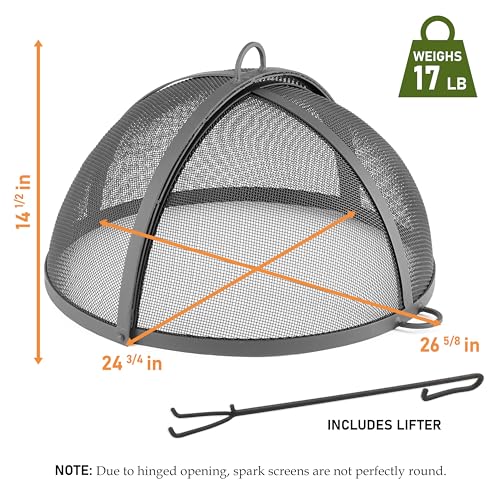 Good Directions 774 Heavy Duty Pit Spark Fire Screen Hinged for Easy Access, 24 Inch