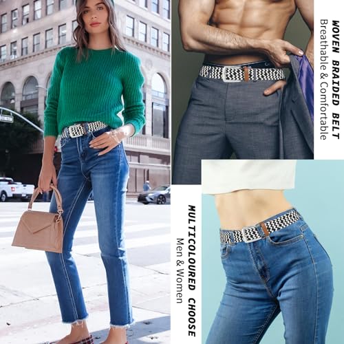 Hgliagtsmat woven belt (black, 29"-32" Waist Adjustable)