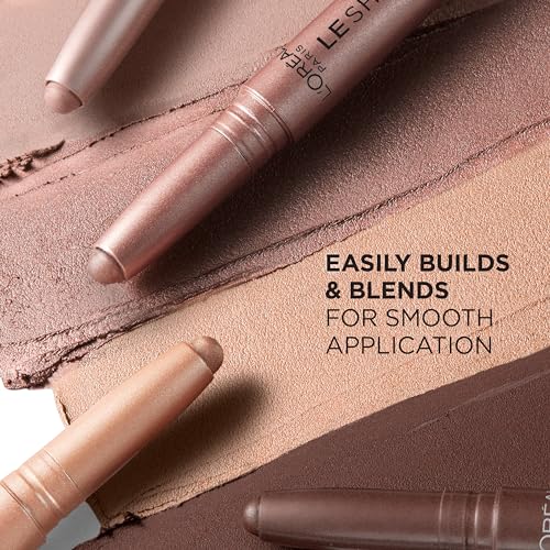 L'Oreal Paris Makeup Le Shadow Stick Eyeshadow, Blendable, Smudge-Resistant, Cream Eyeshadow, 100 Ice Sparkle (Shimmering Silver)