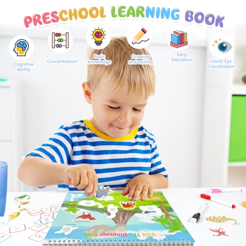 Busy Book for Toddlers, Montessori Toys for 2 3 4 5 6 Years Old Kids Preschool Learning Activities with 32 Themes, Educational Autism Sensory Travel Toys Christmas Birthdays Gifts for Boys Girls