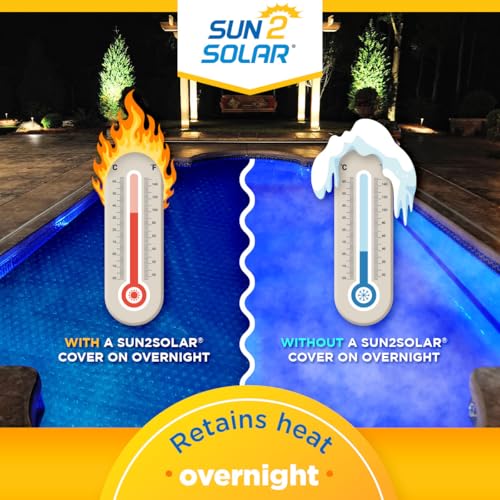 Sun2Solar Clear 30 ft Round Pool Solar Cover | 1200 Series | Heat Retaining Blanket for Inground and Above Ground Swimming Pools | Harness The Sun's Energy to Heat Pool | Bubble Heating Blankets