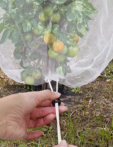 wohohoho 5 Packs Garden Plants Fruits Blueberry Protection Netting Cover Bags with Drawstring, 3.3Ft x 2.6Ft Fruit Tree Plant Netting to Prevent Blueberry Tomato Fruits Plants from Squirrel Bird Deer