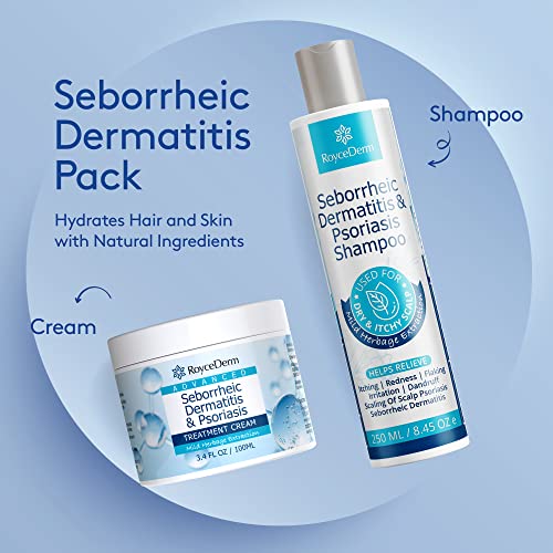 Roycederm Psoriasis Shampoo, Seborrheic Dermatitis Shampoo, Folliculitis Shampoo, Dandruff Shampoo, Scalp Psoriasis & Seborrheic Dermatitis Treatment, Dry Itchy Scalp Treatment