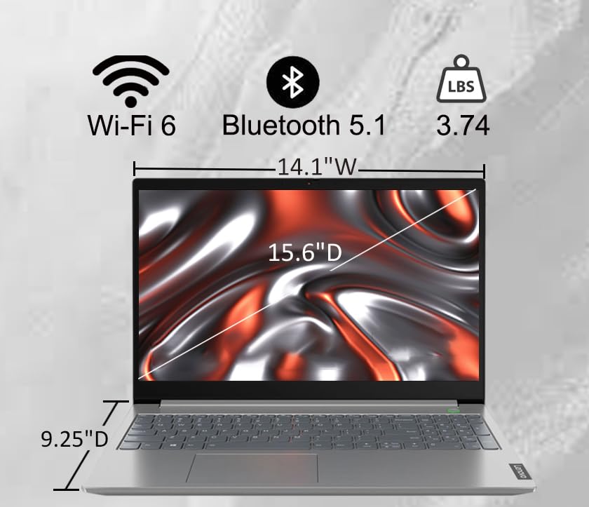 Lenovo ThinkBook 15 Gen 4 Business Laptop (15.6" FHD Anti-Glare, Intel 10-Core i7-1255U, 40GB RAM, 1TB SSD), Fingerprint, 1080p Webcam, Thunderbolt 4, Ethernet, Wi-Fi 6, Win 11 Pro w/Copilot, Grey
