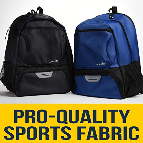 Athletico Premier Tennis Backpack - Tennis Bag Holds 2 Rackets in Padded Compartment | Separate Ventilated Shoe Compartment | Tennis Bags for Men or Women (Black)