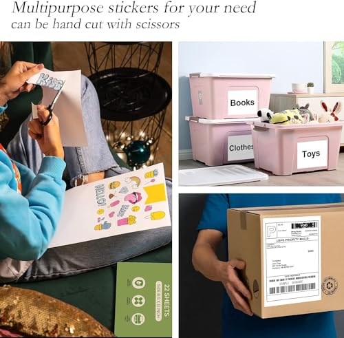 NefLaca 30 Full Sheets Sticker Paper for Laser & Ink Jet Printers, 8.5" x 11" Full Sheet Address Shipping Labels