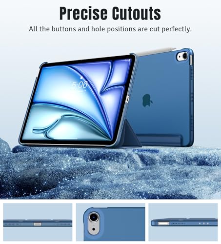 TiMOVO for iPad Air 11 Inch Case M2 2024, iPad Air 5th Generation Case 2022/iPad Air 4th Gen Case 2020 10.9 Inch, Slim Hard PC Translucent Back Shell Smart Cover Fit iPad Air Case, Abyss Blue