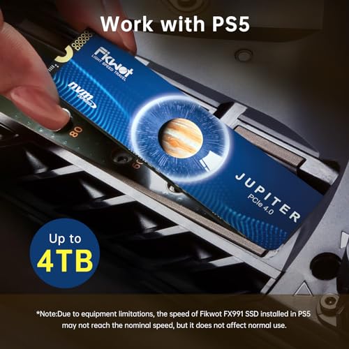 Fikwot FX991 M.2 SSD 500GB NVMe SSD M2 2280 PCIe Gen 4x4, Read Up to 6300MB/s, Internal Solid State Drive for PS5 Laptop Desktop 3D QLC NAND
