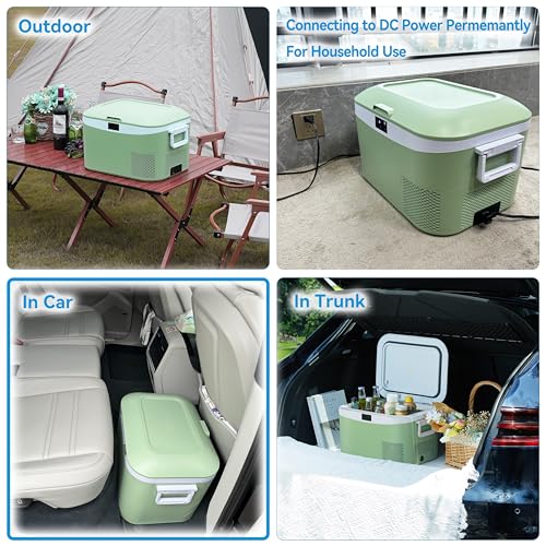 Megiu 12 Volt Refrigerator Portable Car Freezer 13.5 Quart (12.8 Liter) Compressor Cooler 12V/24V DC 110~240 Volt AC for Truck Van RV Camper SUV Boat Travel Camping Road Trips Tailgating -18℃~+15℃