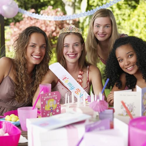 ACO-UINT Blue Birthday Crown for Women, Birthday Headband Birthday Sash Birthday Tiara, Birthday Girl Crown Birthday Queen Tiara Decorations Birthday Gifts